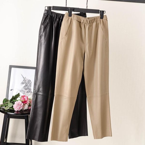 fashion women pants 100% genuine sheep leather real sheep leather crop jeans elastic belt waist trousers1, Black;white
fashion women pants 100% genuine sheep leather real sheep leather crop jeans elastic belt waist trousers1, Black;white