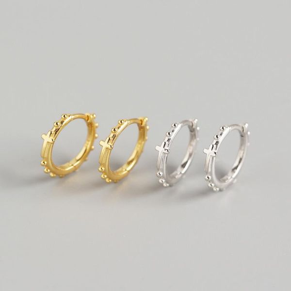 hoop & huggie s925 sterling silver simple zircon cross round bead earrings women everyday jewelry party fine accessory gift, Golden;silver
hoop & huggie s925 sterling silver simple zircon cross round bead earrings women everyday jewelry party fine accessory gift, Golden;silver