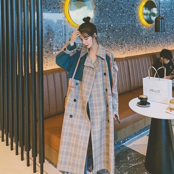 2020 autumn new plaid women's windbreaker long temperament casual high-quality trench coat for women loose women's jacket1, Tan;black
2020 autumn new plaid women's windbreaker long temperament casual high-quality trench coat for women loose women's jacket1, Tan;black