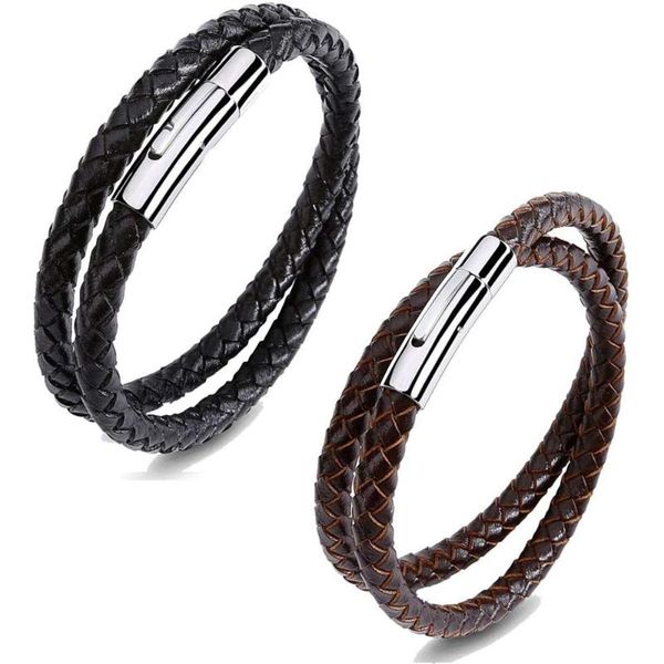 kirykle men leather bracelet simple black stainless steel button neutral wristband accessories hand-woven jewelry gifts, Golden;silver
kirykle men leather bracelet simple black stainless steel button neutral wristband accessories hand-woven jewelry gifts, Golden;silver