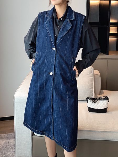 long women's denim vest 2020 autumn new bf denim sleeveless vest sleeve clip jacketjacket girls korean loose jacket ftq4m, White;black
long women's denim vest 2020 autumn new bf denim sleeveless vest sleeve clip jacketjacket girls korean loose jacket ftq4m, White;black
