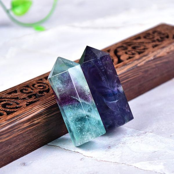 1pc natural fluorite crystal hexagonal column crystal point healing wand mineral crystal home decoration stone diy gi qylyud, Black
1pc natural fluorite crystal hexagonal column crystal point healing wand mineral crystal home decoration stone diy gi qylyud, Black