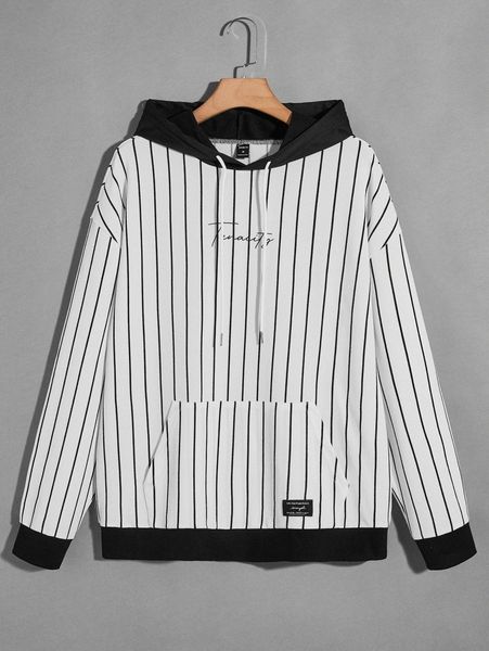 men striped & letter graphic sweatshirt e4e4#, Black
men striped & letter graphic sweatshirt e4e4#, Black