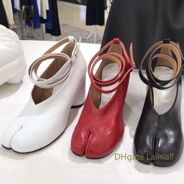 fashion genuine leather ninja piglet split toe shoes women pumps chunky high heel ankle strap buckle single shoes women, Black
fashion genuine leather ninja piglet split toe shoes women pumps chunky high heel ankle strap buckle single shoes women, Black