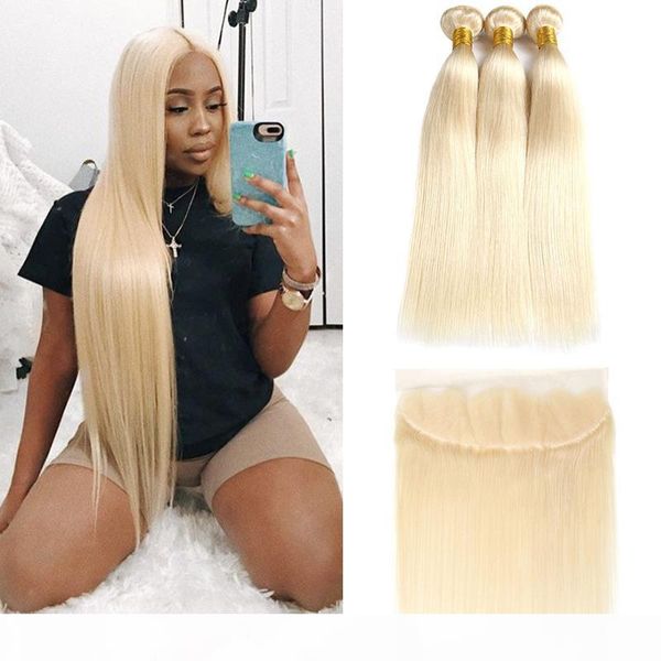 full 613 blonde brazilian virgin hair 3 bundles with 13x4 lace frontal straight 100% human hair weave blonde bundles with frontal extension, Black;brown
full 613 blonde brazilian virgin hair 3 bundles with 13x4 lace frontal straight 100% human hair weave blonde bundles with frontal extension, Black;brown