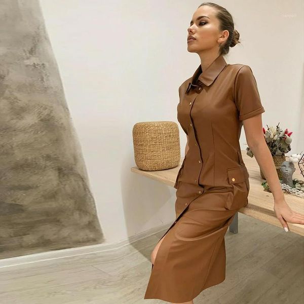 women pu casual sheath party dress pocket ladies short sleeve turn-down collar summer dress 2020 new fashion midi vestidos1, Black;gray
women pu casual sheath party dress pocket ladies short sleeve turn-down collar summer dress 2020 new fashion midi vestidos1, Black;gray