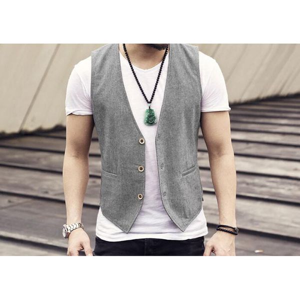 2021 men man's dressed in linen cotton gilet suit vest thin business jacket dd3n, Black;white
2021 men man's dressed in linen cotton gilet suit vest thin business jacket dd3n, Black;white