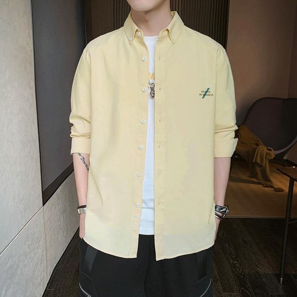 2020 new mixed cotton shirt men's european and american popular long sleeve trend handsome shirt fashionable men's multi-color o, White;black
2020 new mixed cotton shirt men's european and american popular long sleeve trend handsome shirt fashionable men's multi-color o, White;black