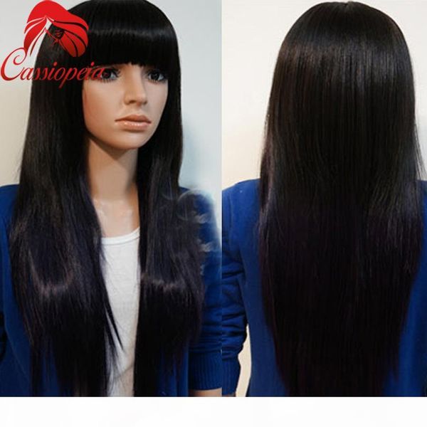 silky straight full lace wigs with bang indian remy virgin human hair glueless lace front hair wigs with baby hair for black women, Black;brown
silky straight full lace wigs with bang indian remy virgin human hair glueless lace front hair wigs with baby hair for black women, Black;brown