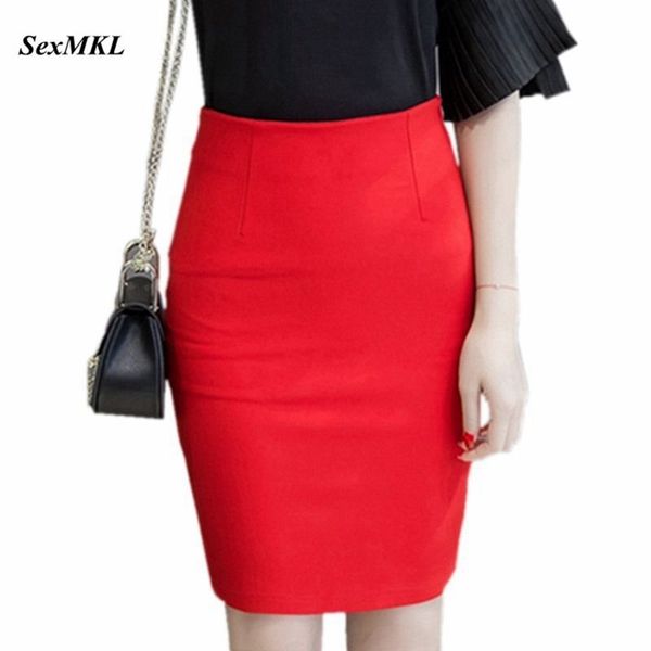 women pencil skirts fashion elegant high waist skirt winter slim office lady elastic formal work red skirts plus size y200326, Black
women pencil skirts fashion elegant high waist skirt winter slim office lady elastic formal work red skirts plus size y200326, Black
