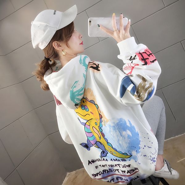 2021 new dinosaur imprint cartoon women's nightgowns. more velvet, loose hoodies. u825, Black
2021 new dinosaur imprint cartoon women's nightgowns. more velvet, loose hoodies. u825, Black