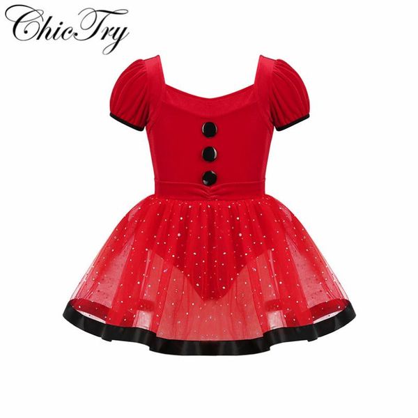kids girls christmas dance costume short puff sleeves decorative buttons figure ice skating sequined mesh leotard perform dress, Black;red
kids girls christmas dance costume short puff sleeves decorative buttons figure ice skating sequined mesh leotard perform dress, Black;red