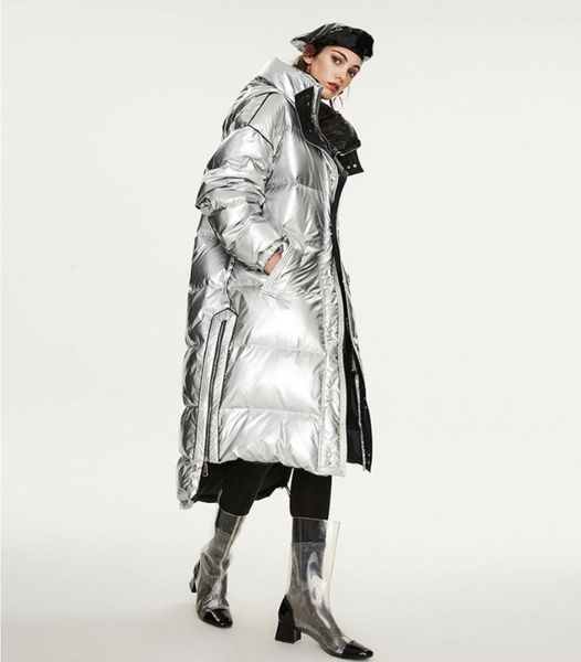 2020new men and women couples laser silver long thick loose loose warm di li bar down jacket, Black
2020new men and women couples laser silver long thick loose loose warm di li bar down jacket, Black