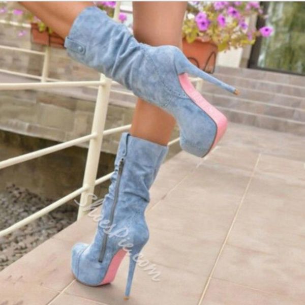 women shoes 2021 new brand design platform thin high heels fashion winter party women shoes woman mid calf boots female, Black
women shoes 2021 new brand design platform thin high heels fashion winter party women shoes woman mid calf boots female, Black