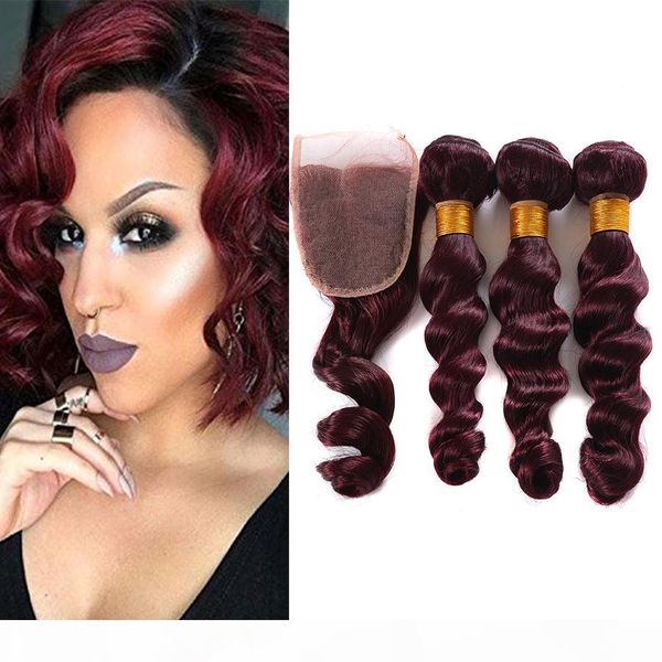 99j loose wave hair bundles with closure burgundy brazilian virgin hair bundle deals with closure middle 3 part lace cosure, Black;brown
99j loose wave hair bundles with closure burgundy brazilian virgin hair bundle deals with closure middle 3 part lace cosure, Black;brown