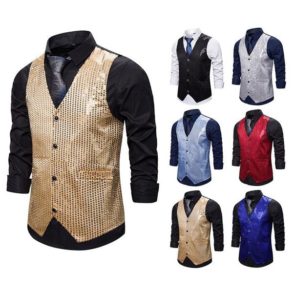 men's brand new fashion casual vest casual business sequined vest wedding man mens mens winter vests, Black;white
men's brand new fashion casual vest casual business sequined vest wedding man mens mens winter vests, Black;white