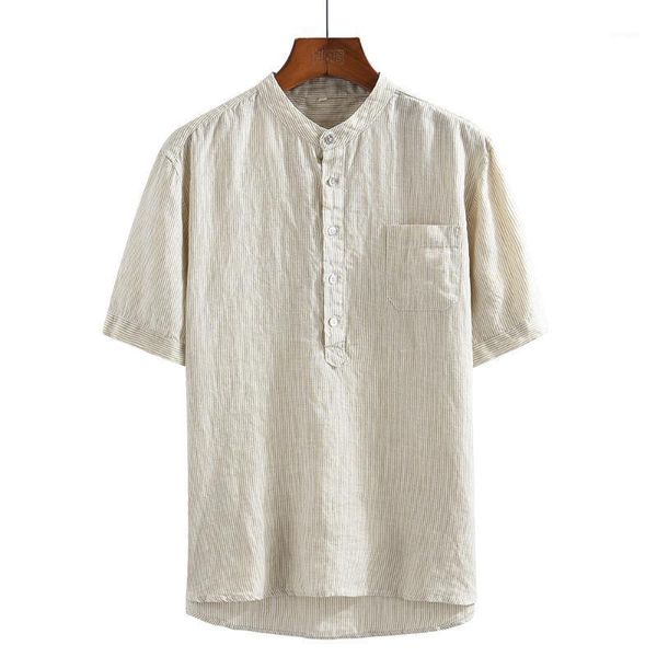 men's cotton linen stripe shirt summer short sleeve cool thin breathable button shirt beach blouses y26521, White;black
men's cotton linen stripe shirt summer short sleeve cool thin breathable button shirt beach blouses y26521, White;black