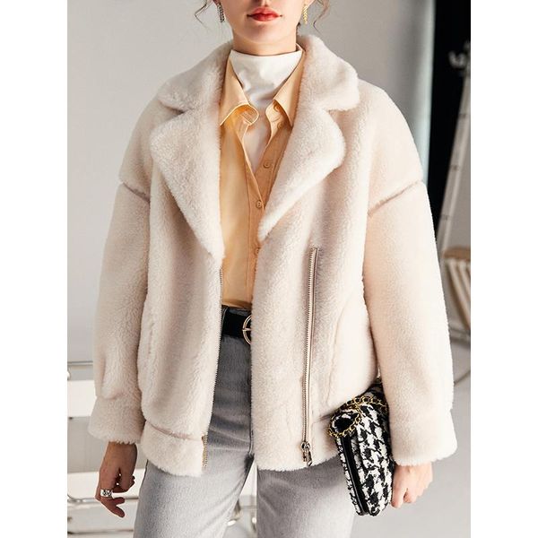 women's fur & faux women shearling jackets coats and 2021 thick warm wide-waisted turn-down collar zipper winter jacket, Black
women's fur & faux women shearling jackets coats and 2021 thick warm wide-waisted turn-down collar zipper winter jacket, Black