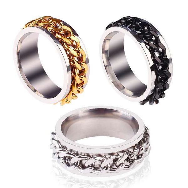 stainless steel ring with turning chain, lucky on the turn and high quality, Golden;silver
stainless steel ring with turning chain, lucky on the turn and high quality, Golden;silver