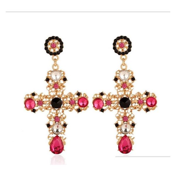 vintage black red blue crystal hollow out cross drop earrings for women bohemian large long dangle earrings sqcovp queen66, Silver
vintage black red blue crystal hollow out cross drop earrings for women bohemian large long dangle earrings sqcovp queen66, Silver