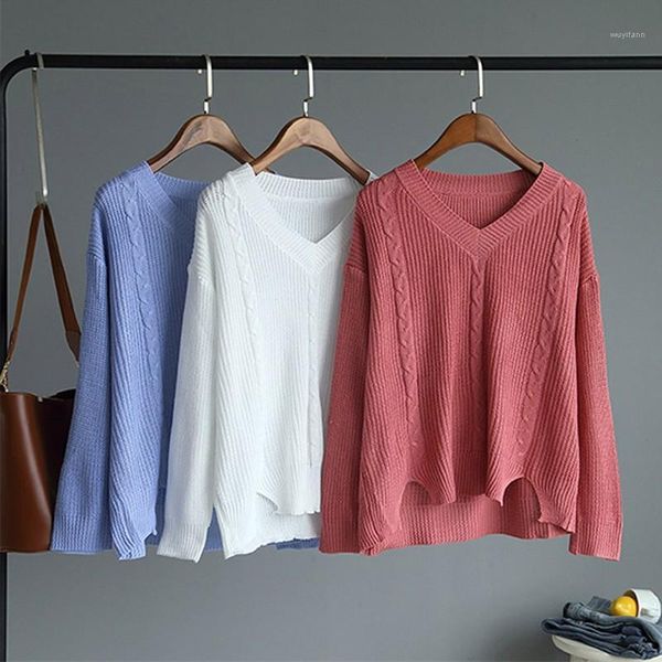 korean solid color women sweater long sleeved v-neck long knitwear slim autumn swet punk white plus size pull1, White;black
korean solid color women sweater long sleeved v-neck long knitwear slim autumn swet punk white plus size pull1, White;black