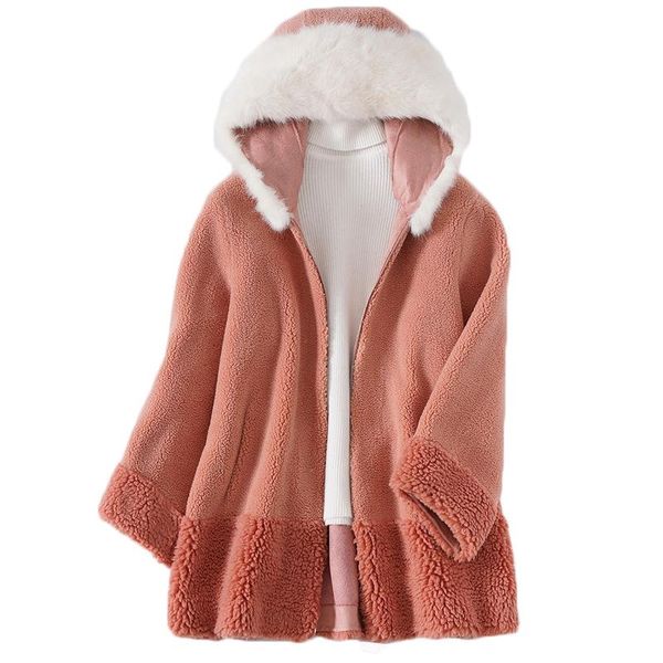 women's fur & faux winter coat women thicken hooded sheep shearing jackets and coats ladies lamb wool long outwear w1147, Black
women's fur & faux winter coat women thicken hooded sheep shearing jackets and coats ladies lamb wool long outwear w1147, Black