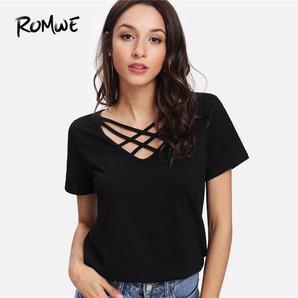 women's t-shirt criss cross front tees 2021 arrival short sleeve v neck glamorous women black solid posh summer t shirts1, White
women's t-shirt criss cross front tees 2021 arrival short sleeve v neck glamorous women black solid posh summer t shirts1, White
