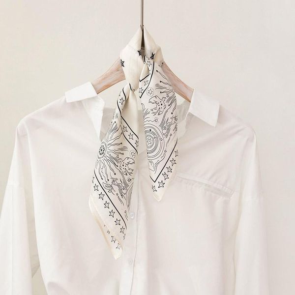 scarves spring and autumn joker shirt decoration with small square mulberry silk scarf black white totem for men women, Blue;gray
scarves spring and autumn joker shirt decoration with small square mulberry silk scarf black white totem for men women, Blue;gray