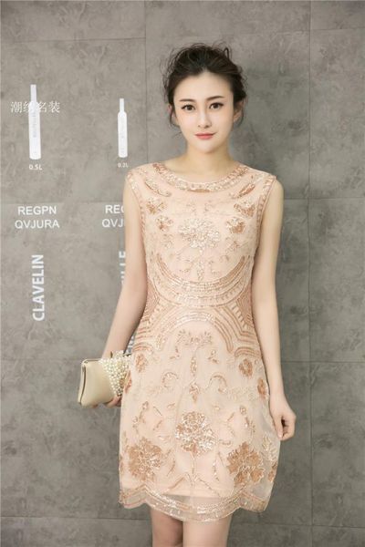 summer sleeveless scoop knee-length straight sequin simple elegant lace fashion black pink gray women party cocktail dresses
summer sleeveless scoop knee-length straight sequin simple elegant lace fashion black pink gray women party cocktail dresses
