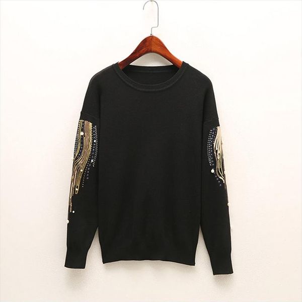 knitted embroidery beads pearl womens sweater sequined o neck jersey long sleeve pullovers women 2021 spring sweaters woman 3xl, White;black
knitted embroidery beads pearl womens sweater sequined o neck jersey long sleeve pullovers women 2021 spring sweaters woman 3xl, White;black