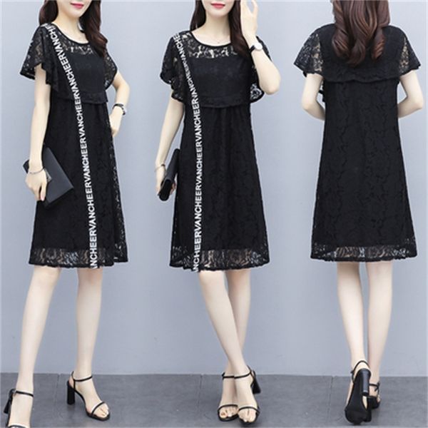 dressed in black lace splicing luxury dresses cut up korean dress as women's summer fiesta ij7e, Black;gray
dressed in black lace splicing luxury dresses cut up korean dress as women's summer fiesta ij7e, Black;gray