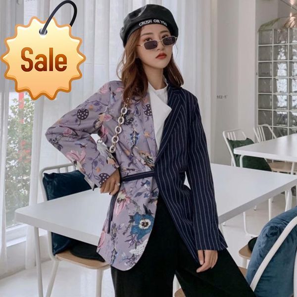 women's suits & blazers autumn sweet women jacket long striped stitching blazer ladies office coat asymmetric suit coats outwear, White;black
women's suits & blazers autumn sweet women jacket long striped stitching blazer ladies office coat asymmetric suit coats outwear, White;black