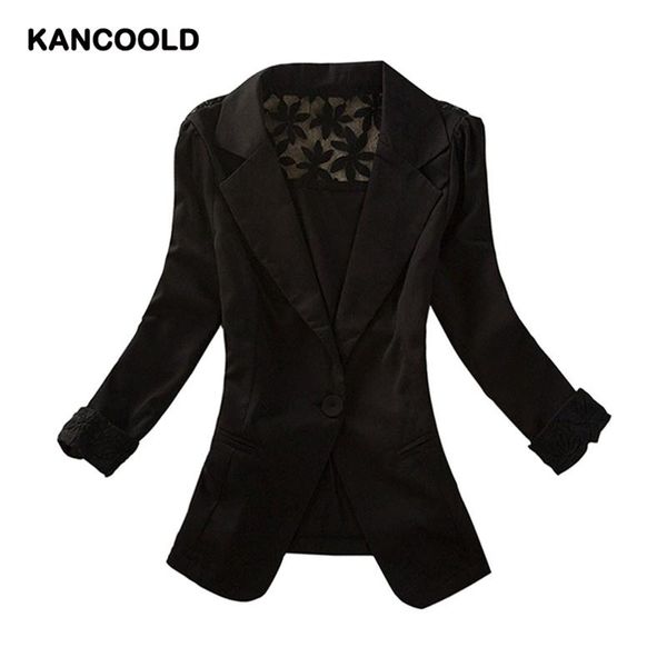 women blazer elegant slim fit long sleeve ladies jacket office wear single button coat lace hollow out d90828, White;black
women blazer elegant slim fit long sleeve ladies jacket office wear single button coat lace hollow out d90828, White;black