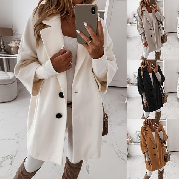 autumn winter women casual coat 3/4 sleeve pockets buttons long coat loose jacket nylon material fashion clothes plus size lj201128, Black
autumn winter women casual coat 3/4 sleeve pockets buttons long coat loose jacket nylon material fashion clothes plus size lj201128, Black