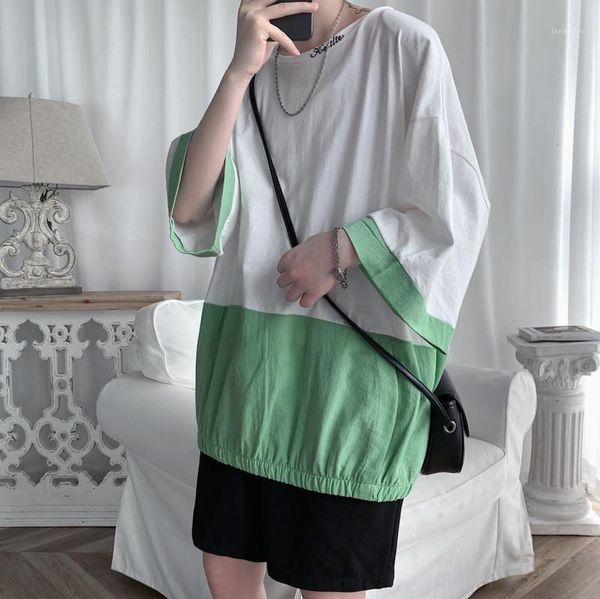 men's t-shirts 2021 summer youth men's stitching embroidery ins loose seven-point sleeve t-shirt fashion casual round neck pullove, White;black
men's t-shirts 2021 summer youth men's stitching embroidery ins loose seven-point sleeve t-shirt fashion casual round neck pullove, White;black