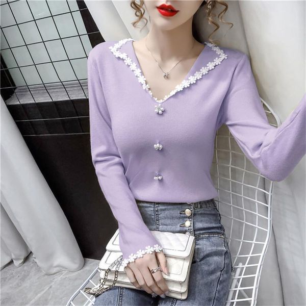 autumn winter women v-neck knitted pullovers floral patchwork sweater ladies long sleeve beading knitwear short bottom a2020, White;black
autumn winter women v-neck knitted pullovers floral patchwork sweater ladies long sleeve beading knitwear short bottom a2020, White;black