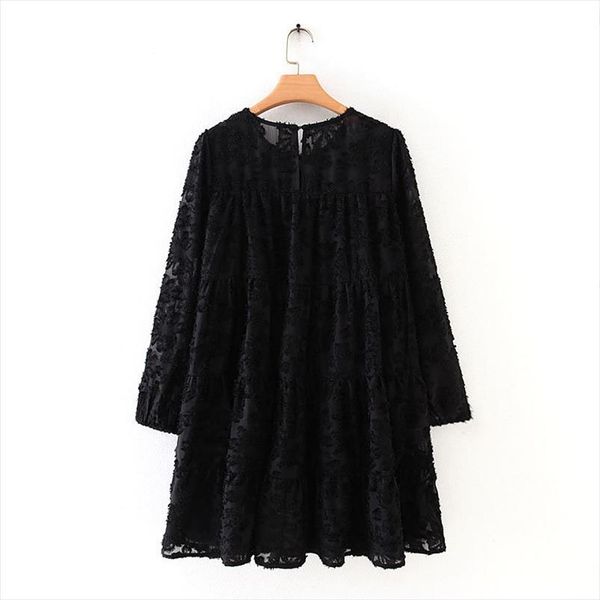 women high street texture pattern black casual loose mini dress autumn ladies lantern sleeve vestidos chic ruffle dresses ds2950, Black;gray
women high street texture pattern black casual loose mini dress autumn ladies lantern sleeve vestidos chic ruffle dresses ds2950, Black;gray