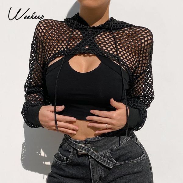 women's t-shirt weekeep fishnet hollow out crop women hooded summer clubwear t-shirts fashion vintage party outfits y2k aesthetic, White
women's t-shirt weekeep fishnet hollow out crop women hooded summer clubwear t-shirts fashion vintage party outfits y2k aesthetic, White