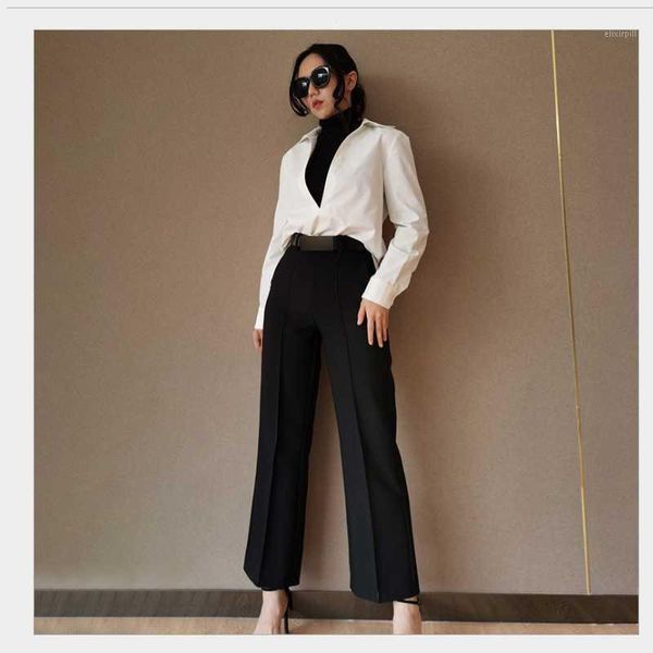 autumn and winter new fashion casual straight-leg suit pants women high-waisted slim wide-legs1, Black;white
autumn and winter new fashion casual straight-leg suit pants women high-waisted slim wide-legs1, Black;white