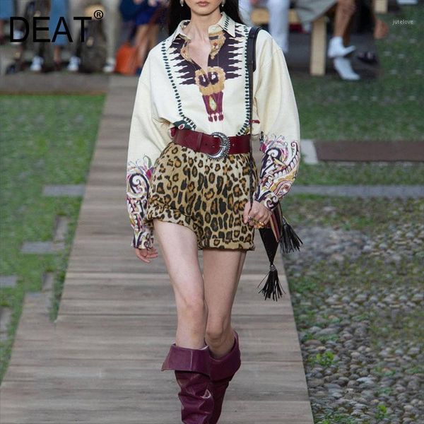 deat 2020 new summer fashion women clothes turn-down collar full sleeves printed shirt and leopard shorts set wk52404l1, White
deat 2020 new summer fashion women clothes turn-down collar full sleeves printed shirt and leopard shorts set wk52404l1, White