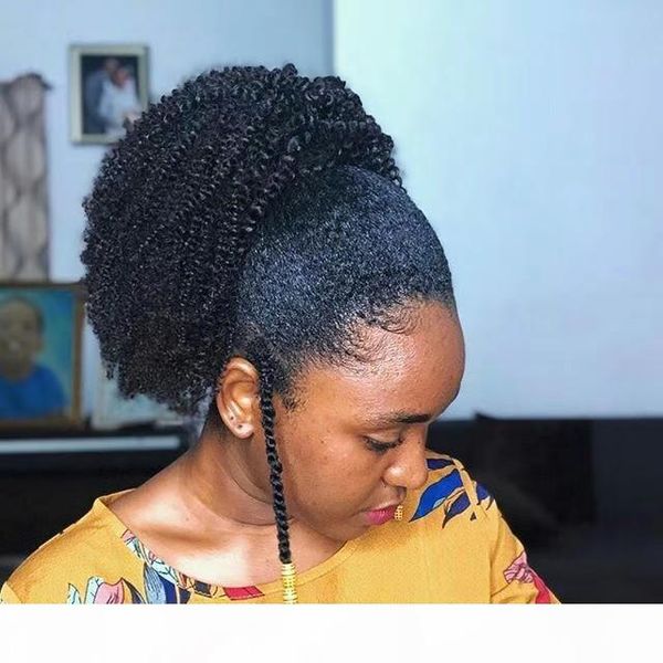 women kinky curly drawstring ponytail hair pieces brazilian clip ponytail human hair afro curly puff on kinky curly hair bun 120g, Black
women kinky curly drawstring ponytail hair pieces brazilian clip ponytail human hair afro curly puff on kinky curly hair bun 120g, Black
