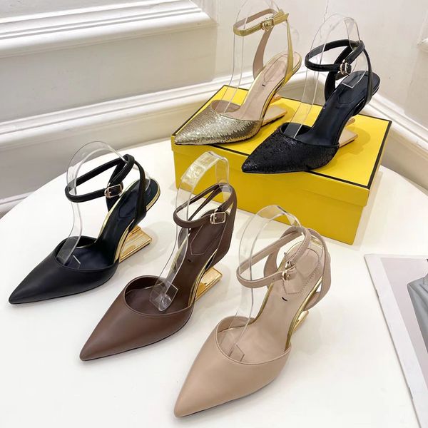 designer shoes brown f sculpted high-heeled dress shoes metallic high heels open toes slip-on slides calfskin leather sequins outsole sandal, Black
designer shoes brown f sculpted high-heeled dress shoes metallic high heels open toes slip-on slides calfskin leather sequins outsole sandal, Black