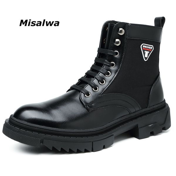 misalwa men's motorcycle boots high men work boots pu leather combat mens boots middle heel height increase military shoes 200928, Black
misalwa men's motorcycle boots high men work boots pu leather combat mens boots middle heel height increase military shoes 200928, Black