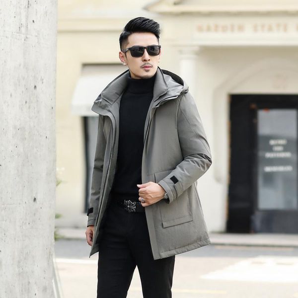 2020 men's winter hooded down jacket warm and comfortable medium length thickened casual 90 down jacket for men, Black
2020 men's winter hooded down jacket warm and comfortable medium length thickened casual 90 down jacket for men, Black