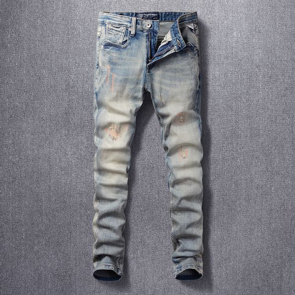 2021 new italian style fashion men jeans retro slim fit ripped denim pants embroidery patchwork designer hip hop trousers nhrm, Blue
2021 new italian style fashion men jeans retro slim fit ripped denim pants embroidery patchwork designer hip hop trousers nhrm, Blue
