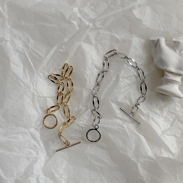 925 sterling silver coarse chain bracelet simple thick chain handmade bracelet women ins extremely simple and cool wind net red ultxo, Golden;silver
925 sterling silver coarse chain bracelet simple thick chain handmade bracelet women ins extremely simple and cool wind net red ultxo, Golden;silver