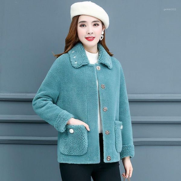 women's fur & faux women 2021 winter real coat natural sheep shearing wool blends jacket female thicken warm suede liner outerwear k309, Black
women's fur & faux women 2021 winter real coat natural sheep shearing wool blends jacket female thicken warm suede liner outerwear k309, Black