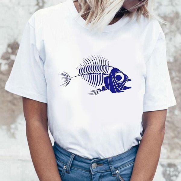 2021 мода женщины harajuku смешные fishbonecartoon печатная футболка повседневная футболка с коротким рукавом берегая женская футболка, White
2021 мода женщины harajuku смешные fishbonecartoon печатная футболка повседневная футболка с коротким рукавом берегая женская футболка, White