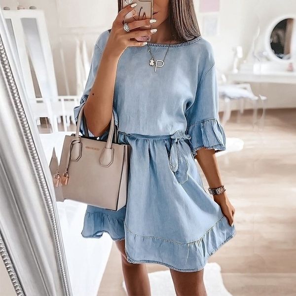 i91zg autumn 2020 new belt quarter ruffle denim for jpon autumn 2020 new belt dress quarter sleeve ruffle sleeve denim dress for women jpono, Black;gray
i91zg autumn 2020 new belt quarter ruffle denim for jpon autumn 2020 new belt dress quarter sleeve ruffle sleeve denim dress for women jpono, Black;gray