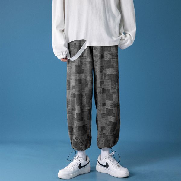 2021 new new fall listing plaid blue jeans hip sweatpants l86j